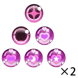 12Pcs/set Blyth Doll Eyes Dome Glass 10mm-40MM Doll Eyes DIY Crafts Eyeballs Heart Star Pattern Eyes Accessories Glass Eyes