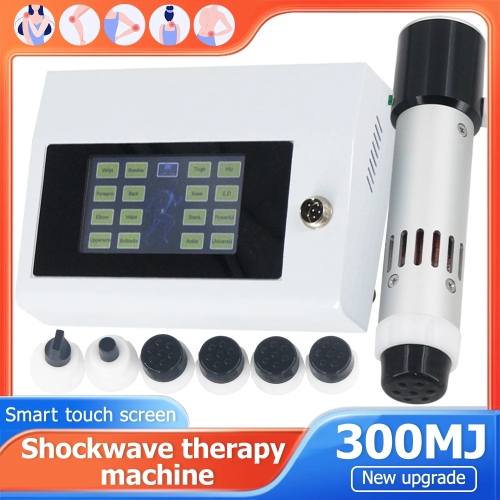 Shockwave Therapy Machine For ED Treatment Massage Pain Removal Body Relaxation Massager 10Heads 300MJ Portable Shock Wave New