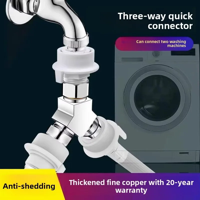 Y Diverter Valve One-in-two-out  Faucet  Washing Machine Dual-water Tap With 1/2