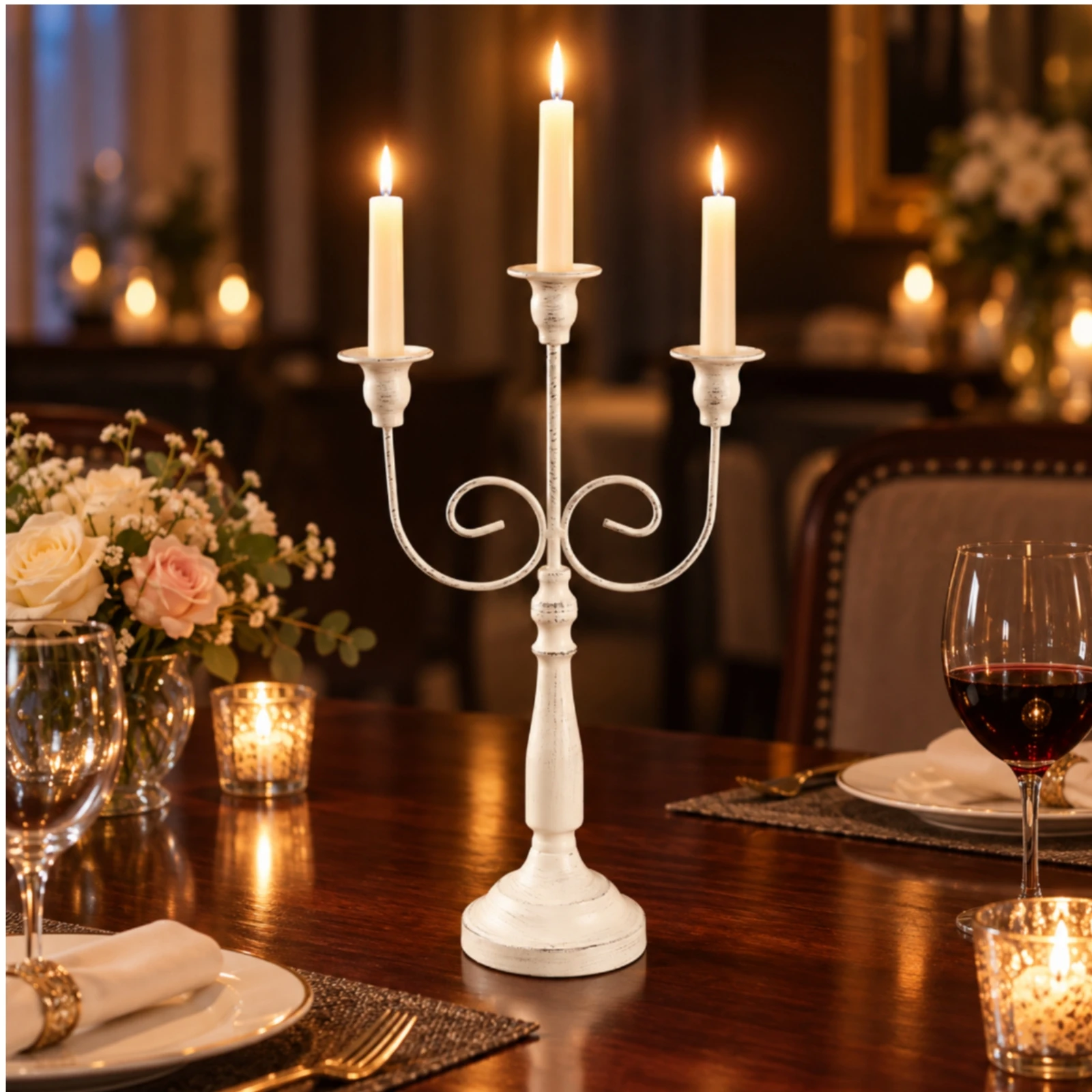 Centerpiece Stick - Vrijstaande metalen kaarsenhouder, elegante kaarsenhouder met