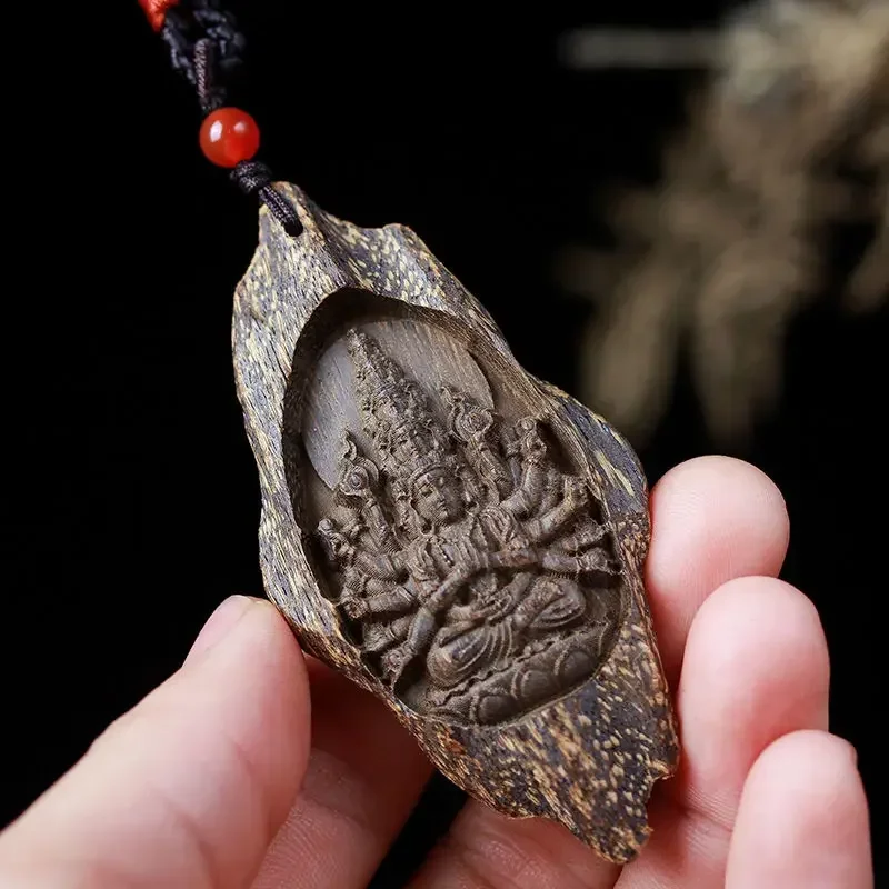 Fragrant Sandalwood Carved Pendant Zodiac Guardian Amulet Car Pendant Keychain Necklace For Men And Women Ward Off Evil Spirits