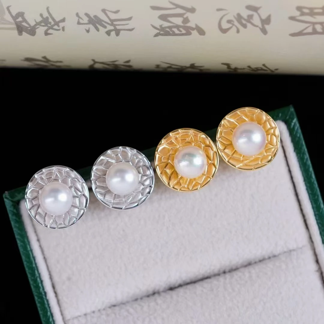 

Серьги из стерлингового серебра 925 пробы, базовые крепления, крепления для ювелирных изделий, фурнитура, женские аксессуары для жемчуга 6-7 мм