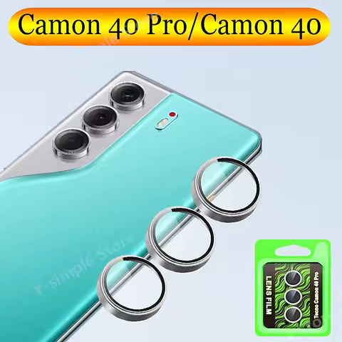 Metal Camera Lens Protector For Tecno Camon 40 Pro Camera Glass film Camon 40 Clear 3D Design Full cover High-definition