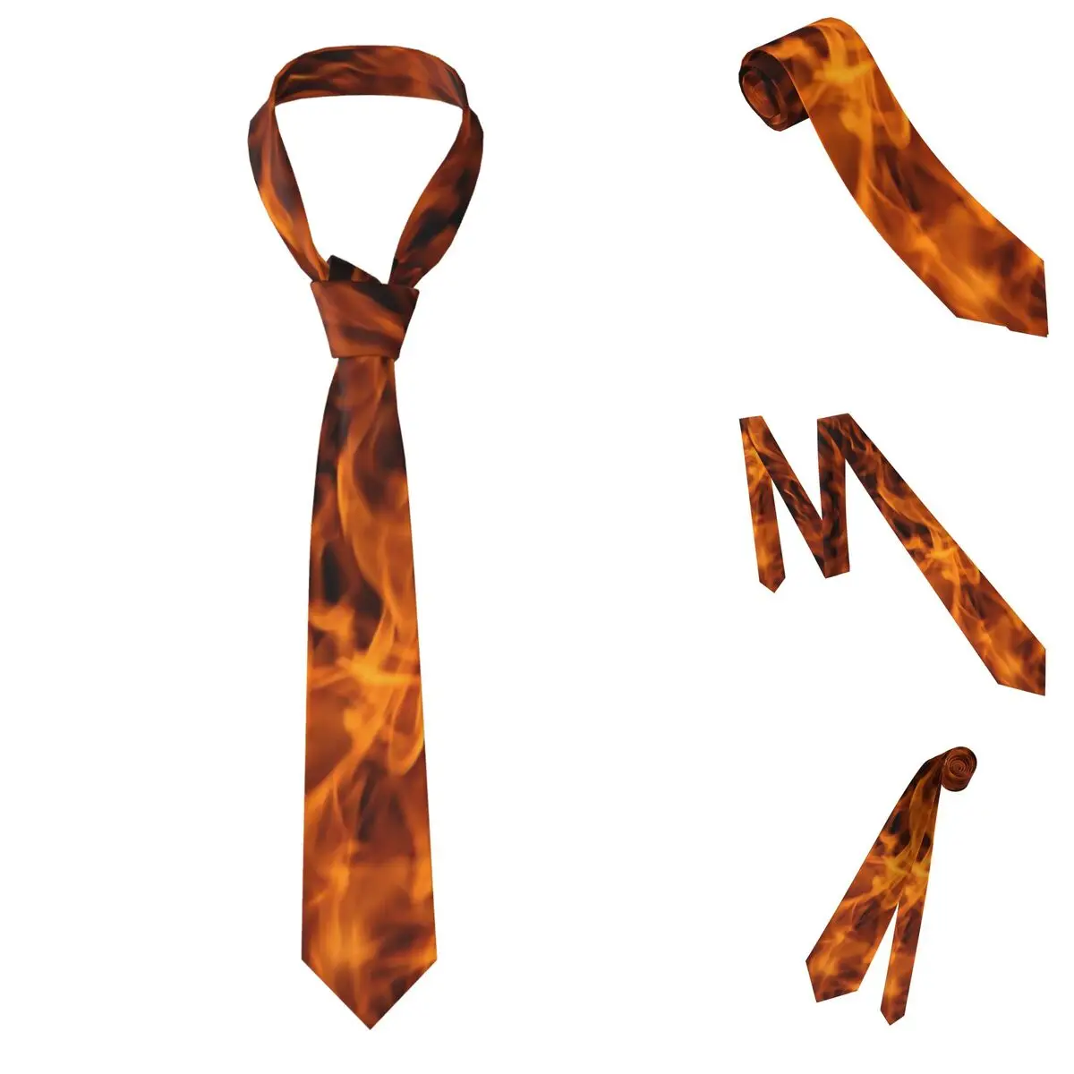 Fire Flame Necktie for Men Silk Polyester 8 cm Neck Ties Wedding Business Tie Casual Gravatas