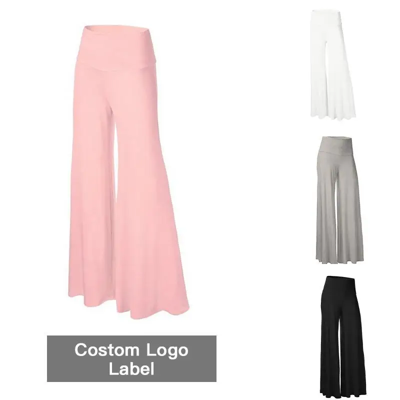 

Ladies Ice Silk Drape Wide Leg Pants plus Size Yoga Bot Long Trousers Polyester Fiber Comfortable Fit Ladies Trousers