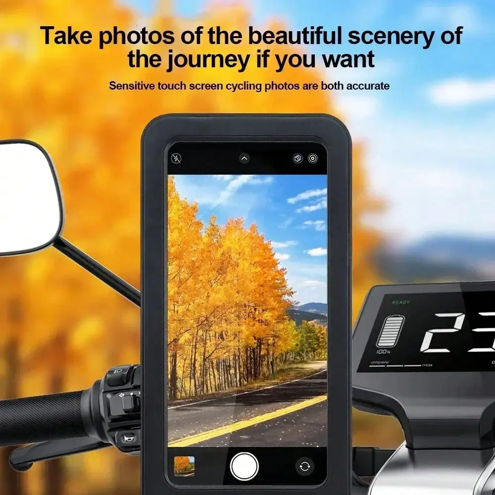 New Adjustable Retractable Bike Phone Holder 360° Rotating Waterproof Anti-Shock Bike/Motorcycle Phone Mount Touchscreen