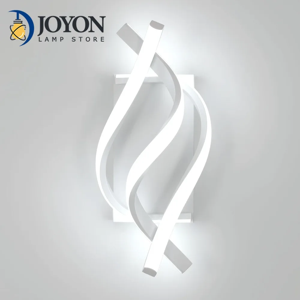 

Modern Wall Lamp Curved Design Tricolor Wall Light Bedside Minimalist Black White Acrylic LED Wall Sconces for Bedroom