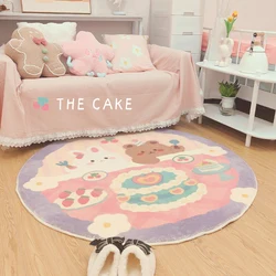 Cute Style Bedroom Decor Plush Carpet Cream Style Children Room Floor Mat Fluffy Soft Baby Crawling Rug Large Area Cartoon Rugs