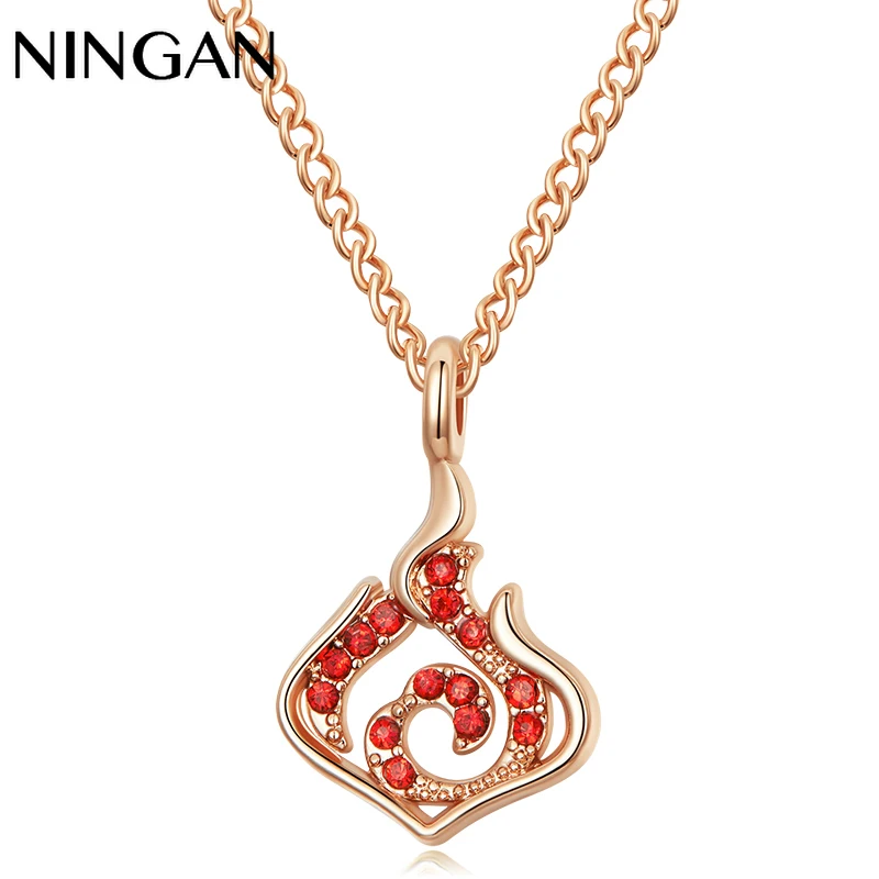 

NINGAN Rose Gold Shine Zircon Ladies Fashion Chain Necklace Fashion Jewelry Women Gift for Friend