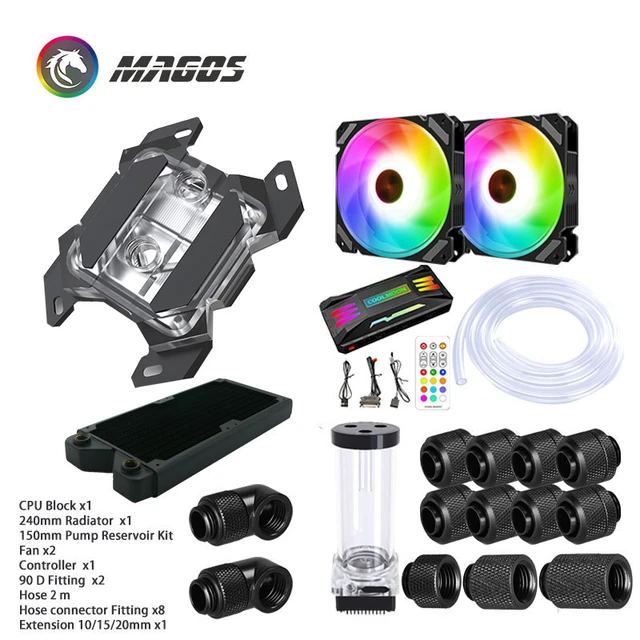 PC Case Split Water Cooling Kit Soft Tube,CPU+GPU Cooler Hose Set 