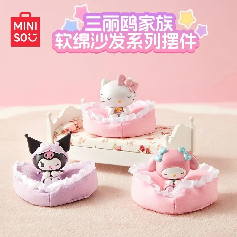 

Sanrio натуральная серия диванов слепая коробка игрушки куклы аниме Cinnamoroll Melody Pochacco Hellokitty настольные украшения подарки на день рождения