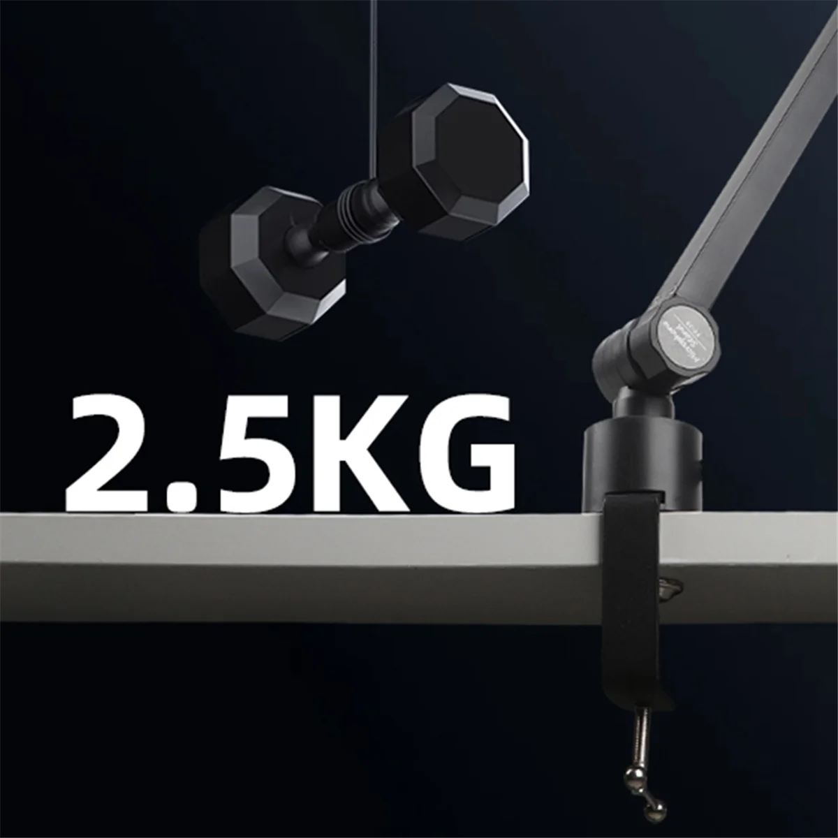 SEMOIC ที่วางไมโครโฟนแบบพับได้แบบแขวนบูมขากรรไกรที่วางขาตั้งพร้อมไมโครโฟนคลิปหนีบยึดโต๊ะ