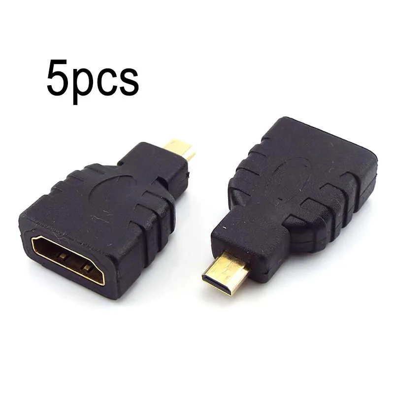 5pcs Male To Female Type D To A Micro HDMI-compatible Adapter Cable Connector Converter For Xbox 360 For PS3 HDTV C3