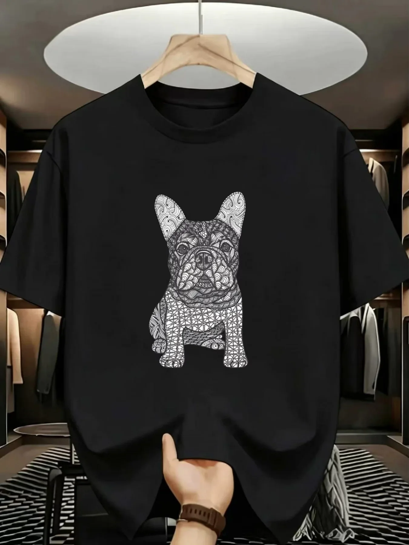100% Pure Cotton Summer Men's and Women's Short-Sleeved T-Shirt, Unique Pet Design Printed Casual Artistic Personality Style