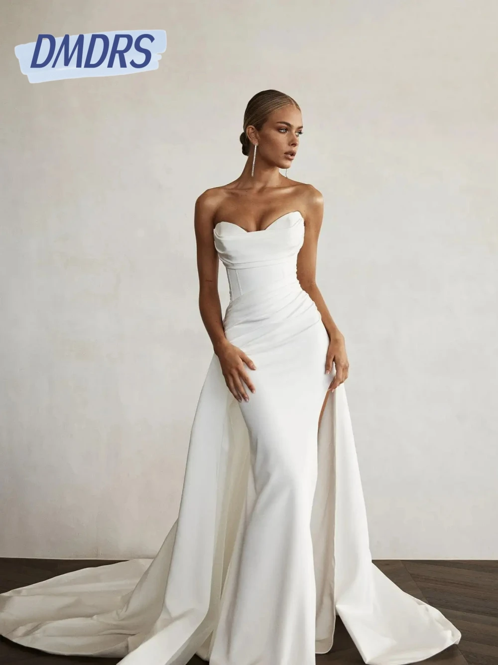 

Elegant Sweetheart Neck Wedding Dress With Detachable Satin Train Charming Corset Dress For Bride Bridal Gown Customized