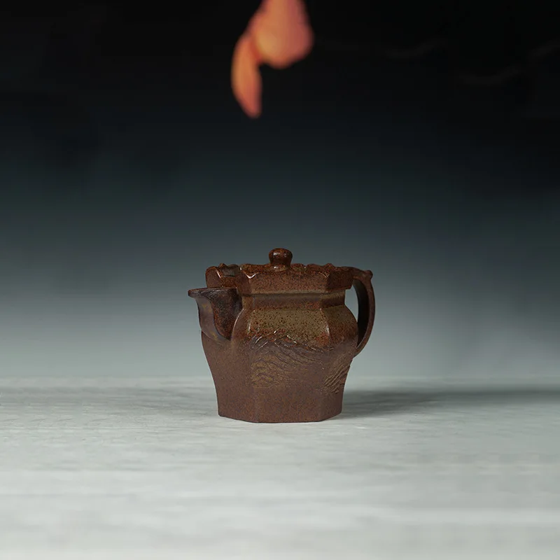 Original Mineral Cloud Mist Agarwood Wood-Fired Pure Hand-Carved Monk's Hat 340ML Yixing Purple Clay Teapot Tea Set Gift
