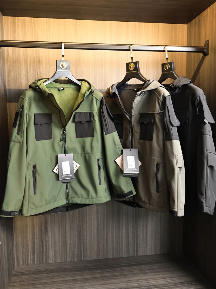 

Мужское повседневное мягкое пальто ell Jaet с капюшоном, водонепроницаемое уличное пальто с подставкой из полиэфирного волокна, зимнее модное городское пальто