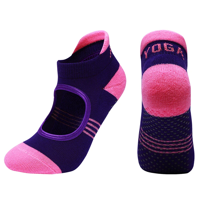 Calcetines transpirables con espalda descubierta para mujer, medias de algodón antideslizantes para Yoga, Ballet, baile, gimnasio y Fitness