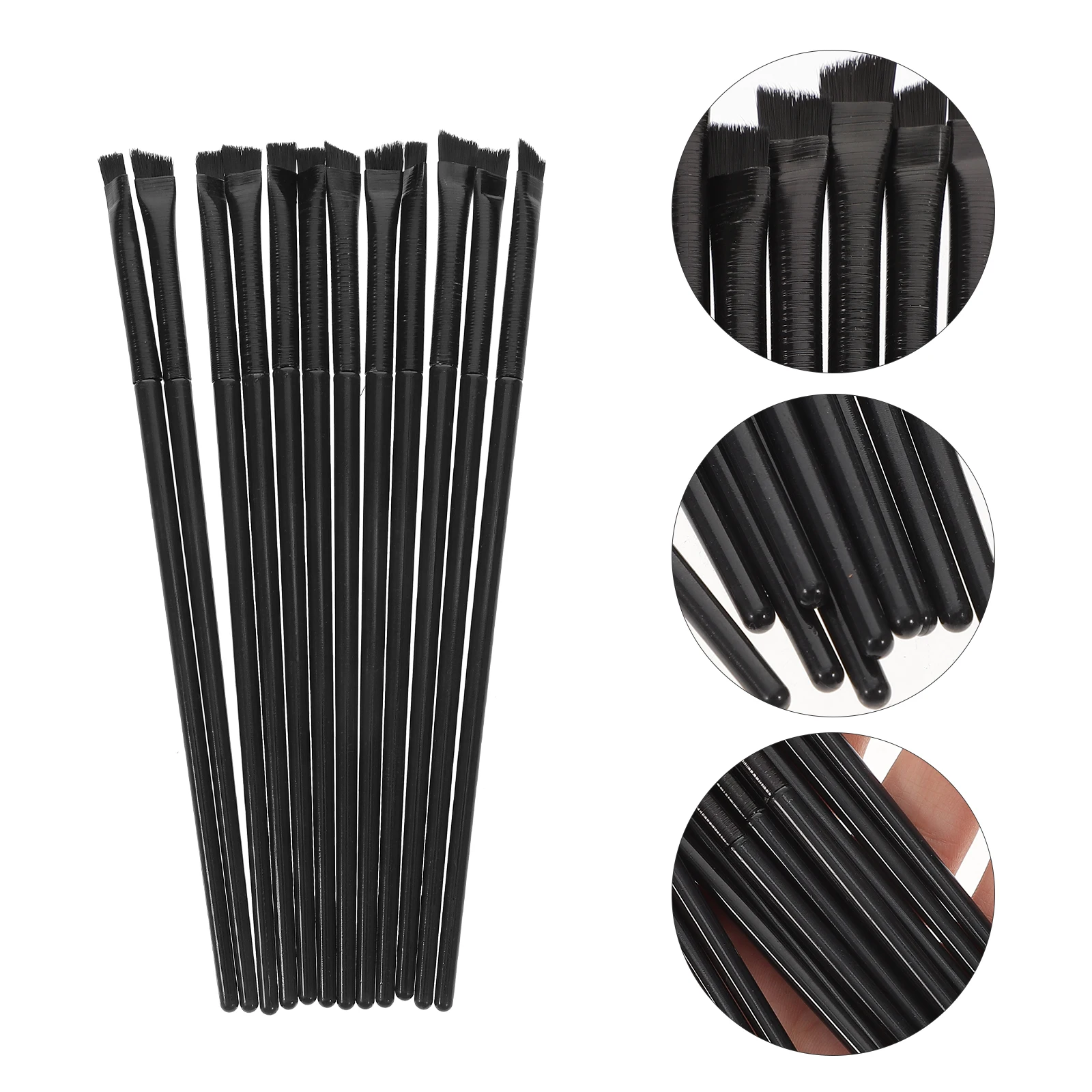 

12 Pcs Eyeliner Makeup Brushes Set Wooden Handle Fine Quality Eye Shadow Angled Liner Brush Lightweight Portable Gift