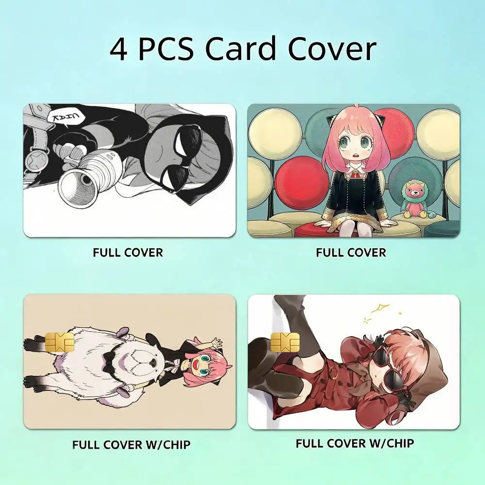 

Anime Cute S-SPY A-Anya HD Waterproof Card Skins Protective Stickers for Credit Bank Game Cards