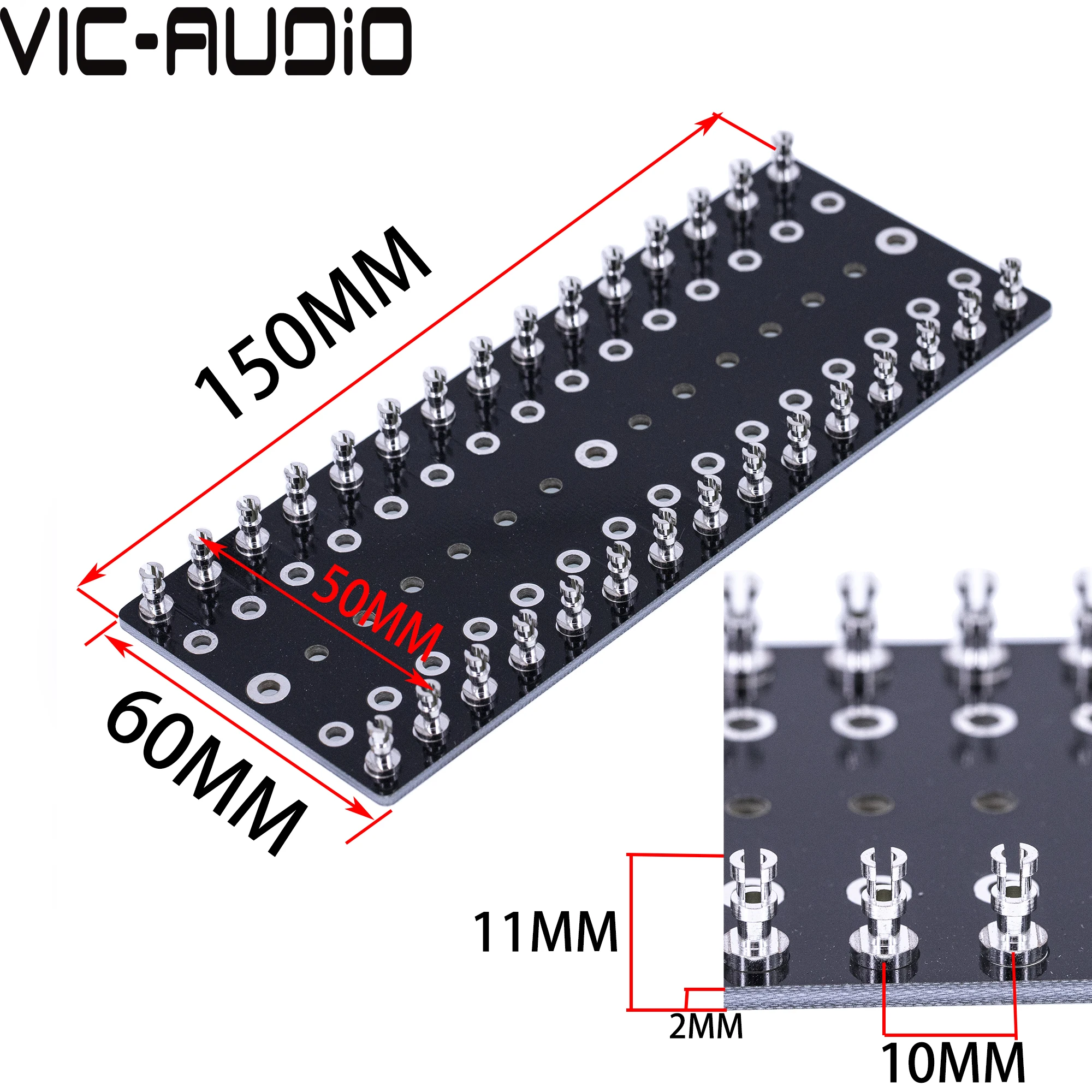 30 Posts Audio Turret Board Tag Strip Terminal  Lug Board Test PCB Board For Hifi Vintage Tube Amplifier DIY 150*60*2mm 1PC