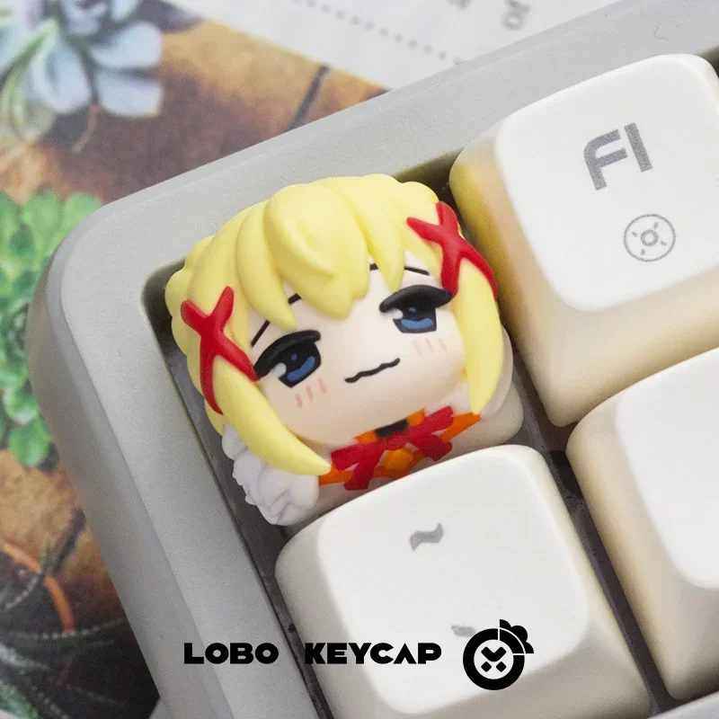 Śliczne nasadki na klawisze z żywicy ‌ A Certain Magical Index Aqua Darkness Role Play Pc Mechanical Keyboard Akcesoria Point Keycap Game Gifts