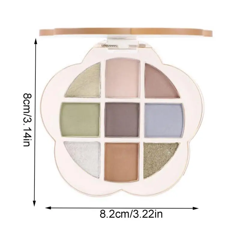 Paleta de sombra de ojos de maquillaje, 9 colores, paleta de sombra de ojos difusora, paleta de sombra de ojos de larga duración, paleta de sombra de ojos mate y brillante