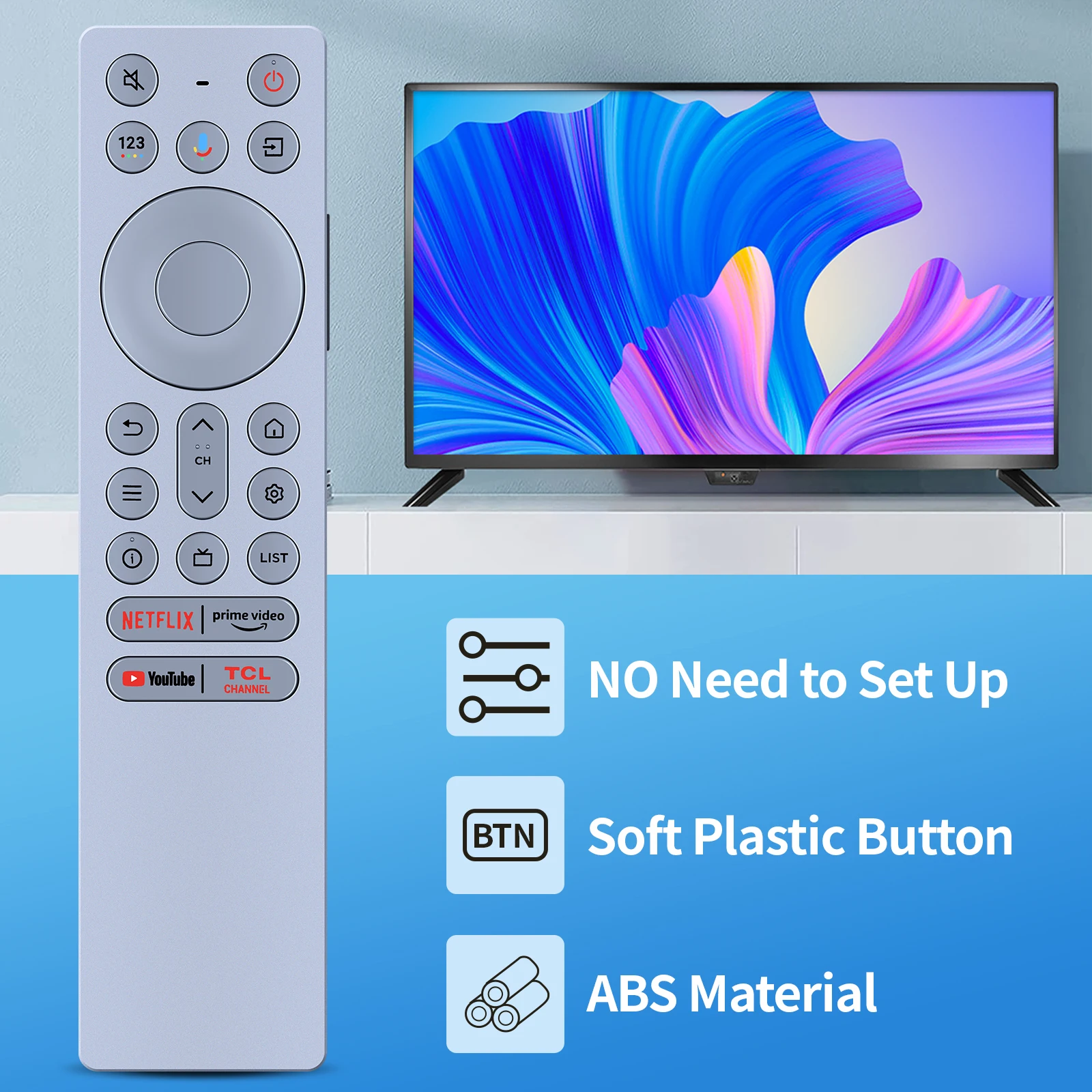 جهاز تحكم عن بعد صوتي RC933 FUB1 جديد لتلفزيون أندرويد الذكي TCL Mini LED Q10B 845X2