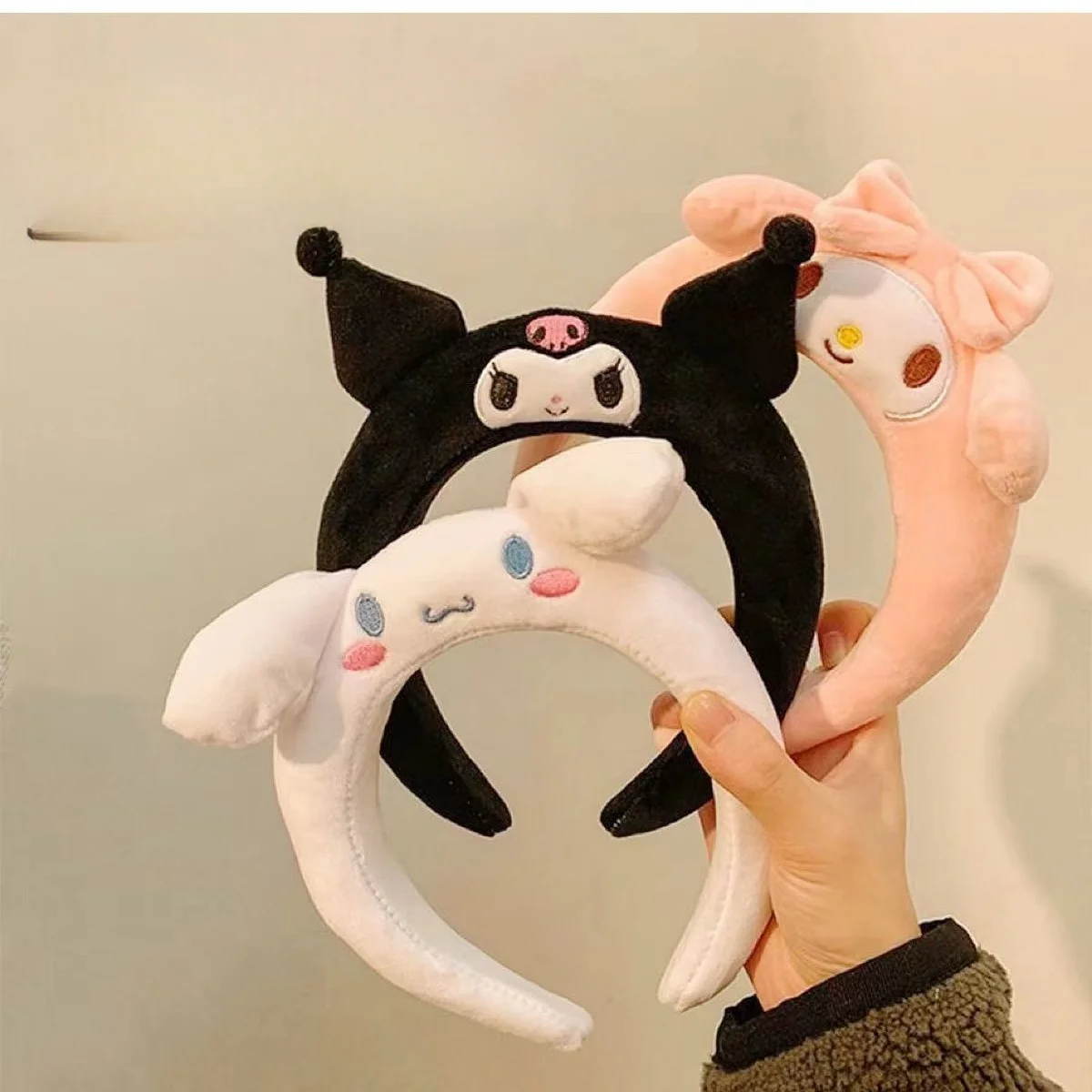 New  Hello Kitty  Jade Cinnamon Dog Headband Cute Sanrio Three-dimensional Sponge Headband Student Wash Face Press Hair Headgear