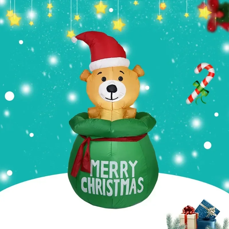 

Christmas air mold inflatable light-up gift bags puppy air mold Christmas yard decoration inflatable indoor and outdoor props