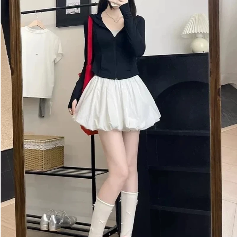 Y2K Red Petal Hem Bloom Skirt Women Summer Lightweight High Waist Flattering Fit Anti-Slip Lining Petite A-Line Mini Flowy Skirt