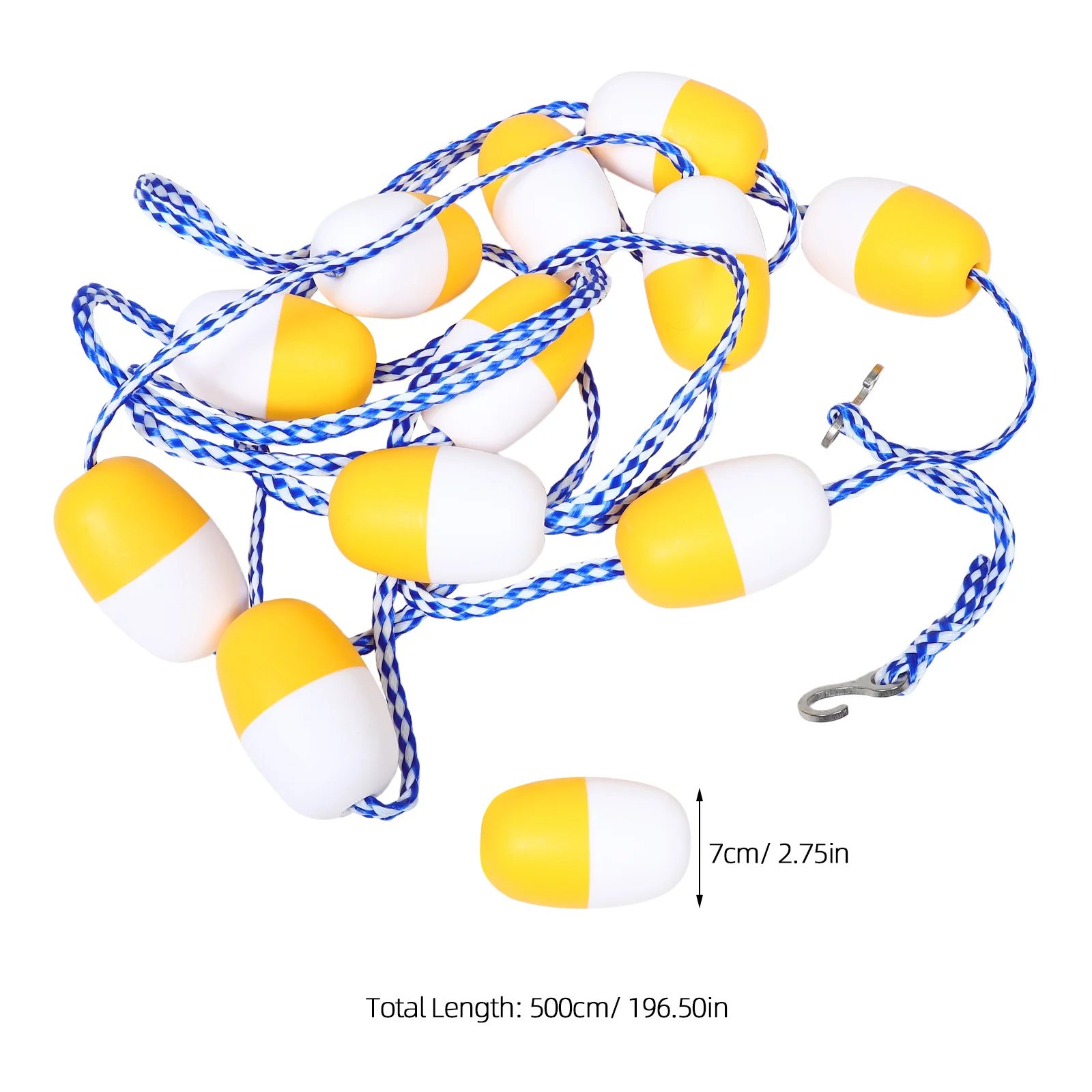 حبل مقسم حوض السباحة أصفر أبيض متين عائم خط العوامة هوك تركيب علامة السلامة لمنافسة التدريب