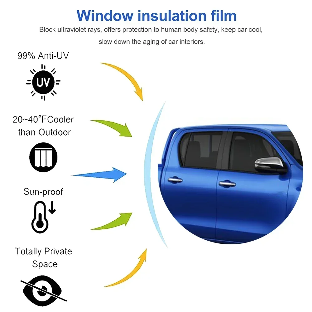 50x300 سنتيمتر الأسود نافذة السيارة فيلم 5%/20%/35%/50%/70% VLT نافذة تلوين الزجاج التظليل ملصق الصيف UV حامي اكسسوارات السيارات #5