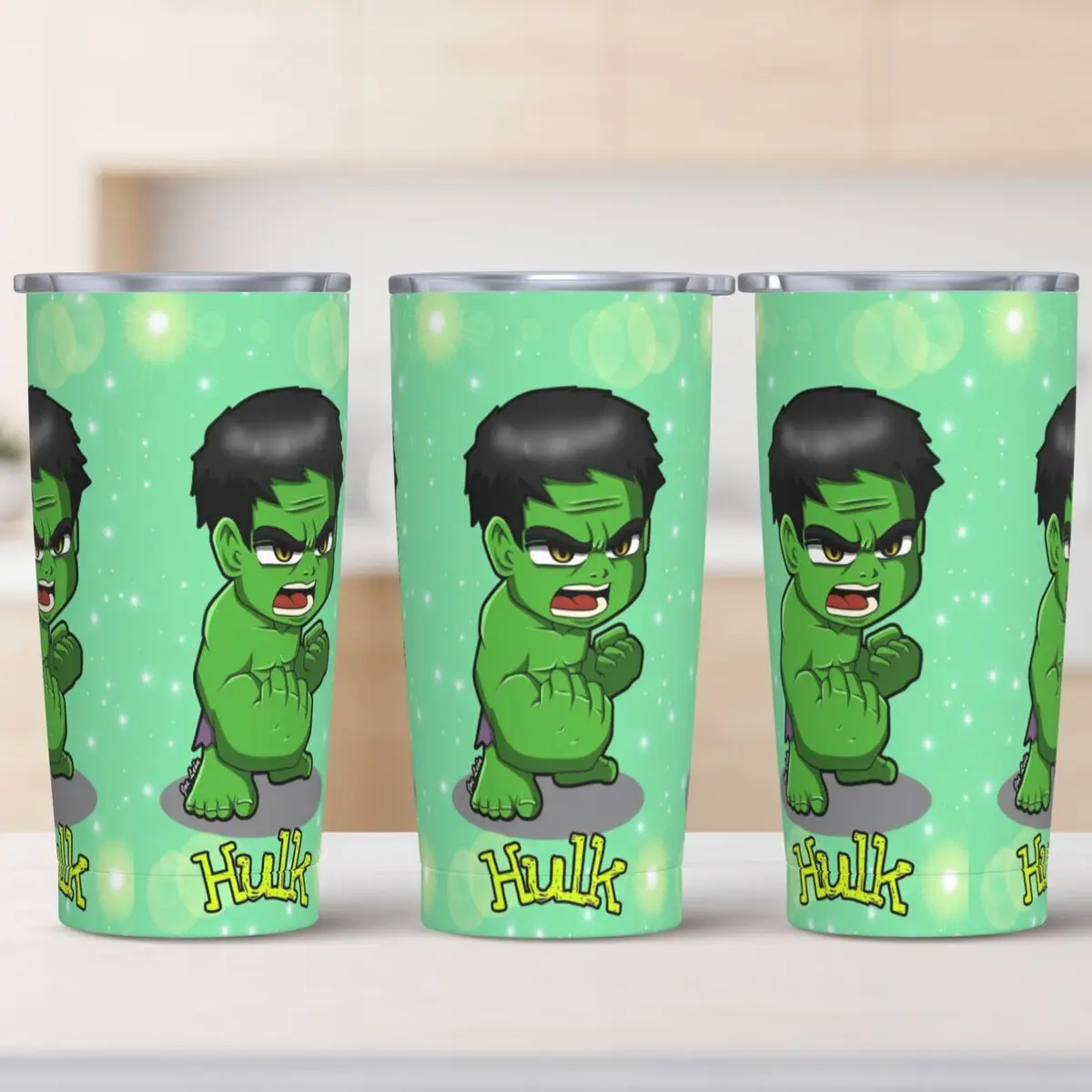 Stainless Steel Tumbler Superhero Hulk Thermal Mug Portable Hot Drinks Car Mugs Camping Printed Water Bottle