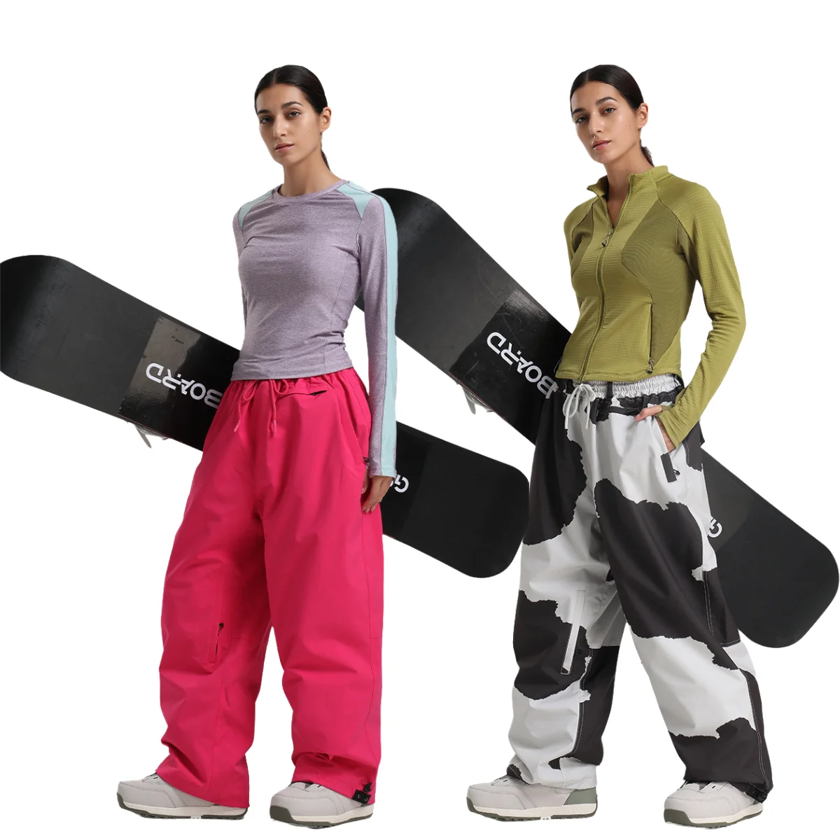 

GSOU SNOW Mountain Sport Skiing Pants Loose - Waterproof Windproof Thermal Breathable Unisex Loose Fit Cargo Ski Pants