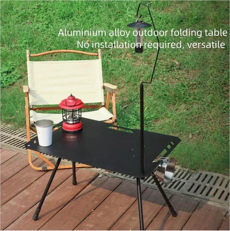 Folding Camping Table with Carrying Bag, Aluminum Picnic Table, Lightweight and Height Adjustable