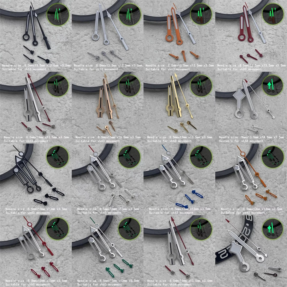 Watch hands for quartz VK63 movement needle snowflake seahorse Diton 6-pin modified accessories