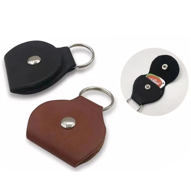 1PC Guitar Pick Bag High Quality Pick Storage PU Leather  Black Brown 2 Color Available Picks Holder Bags Guitar Accessories ZYF