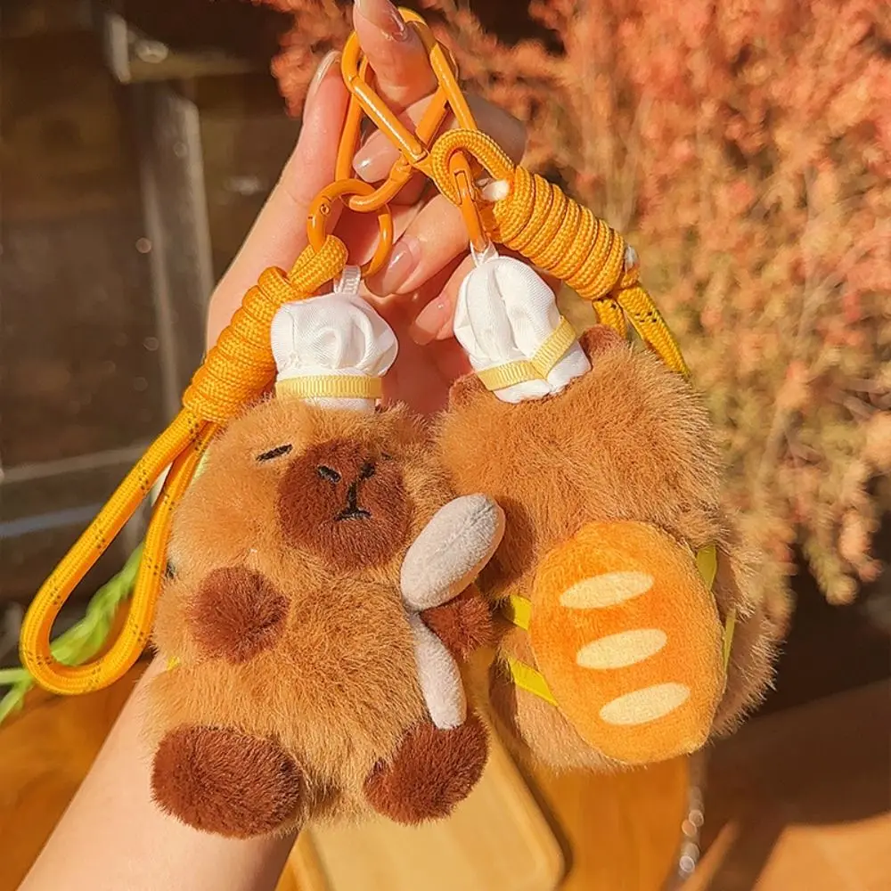 

Kawaii Plush Capybara Plush Keychain Brown Cartoon Fluffty Animals Keyring Bag Pendant Birthday Gift
