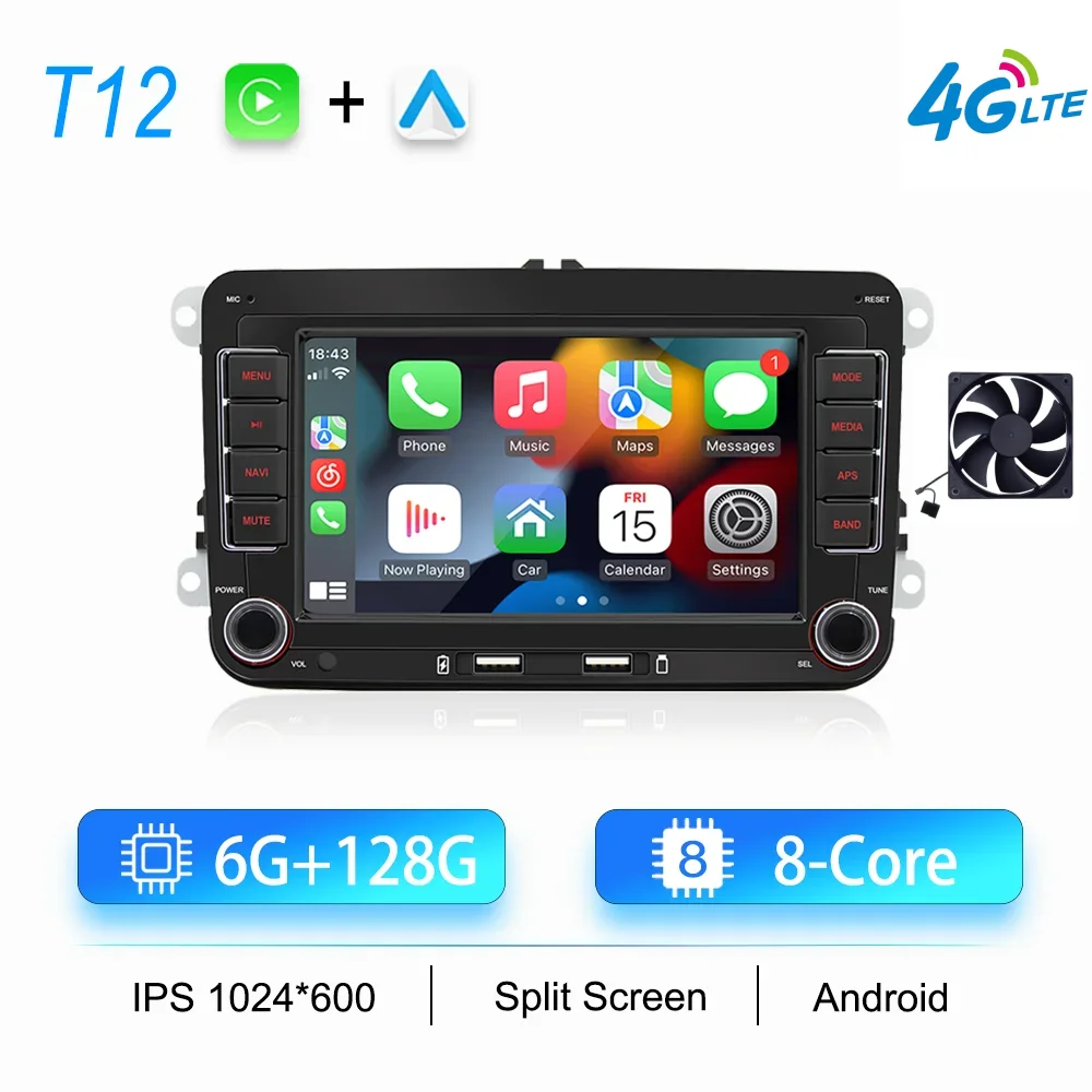 2Din Autoradio Android voor Volkswagen Golf 5 6 Polo Passat B6 B7 CC Skoda Jetta Universele Multimedia Carplay Wifi GPS Navigatie