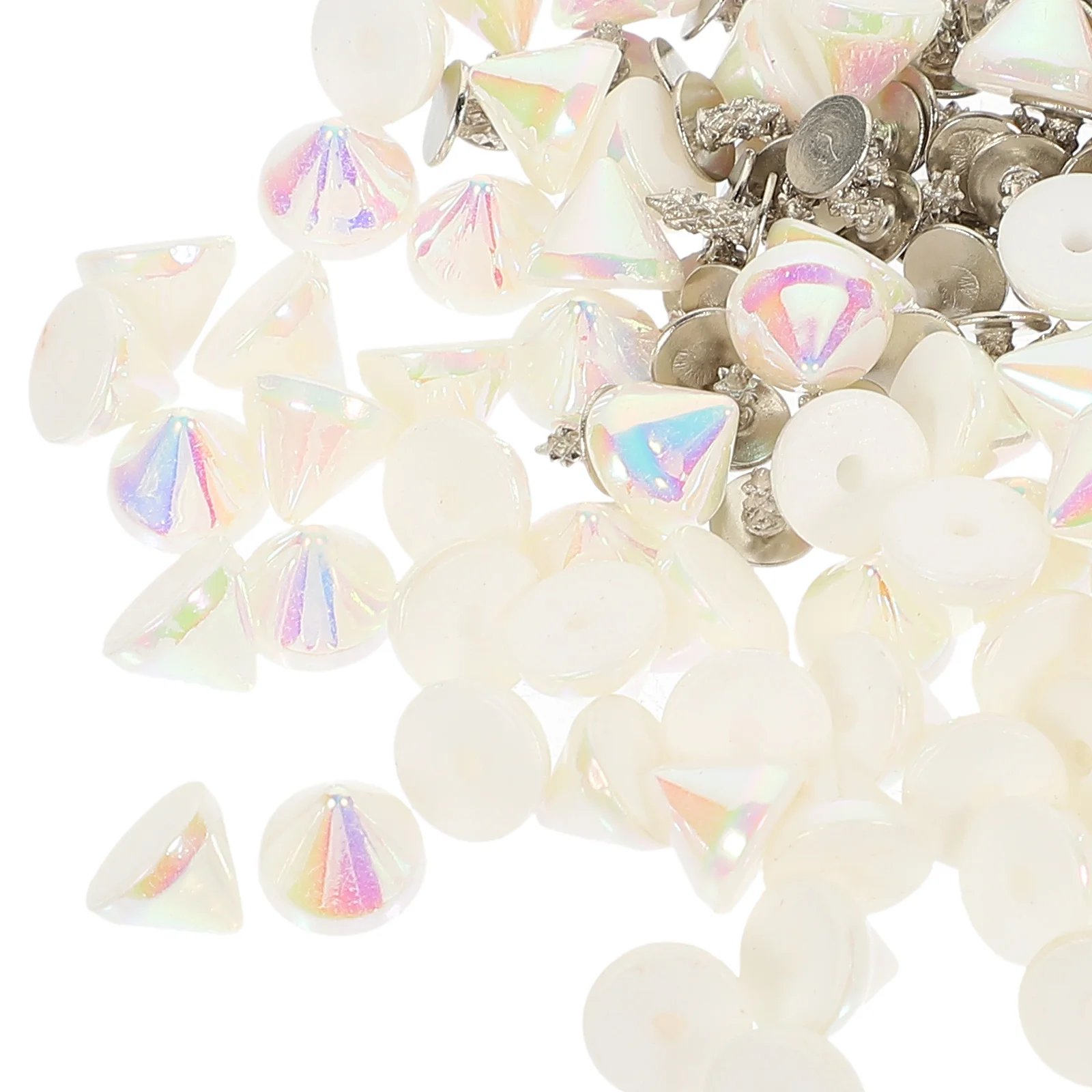 

100pcs Plastic Punk Rivets Reusable Bag Shoes Clothing Diy Decor Craft Accessories Rivet Kit Decorative Spike Set For