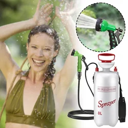 4/5/8L Portable Outdoor Shower,Multifunctional Travel Pet Bather with 3m Hose for Camping,Home Sprayer for Water Flower Wash Car