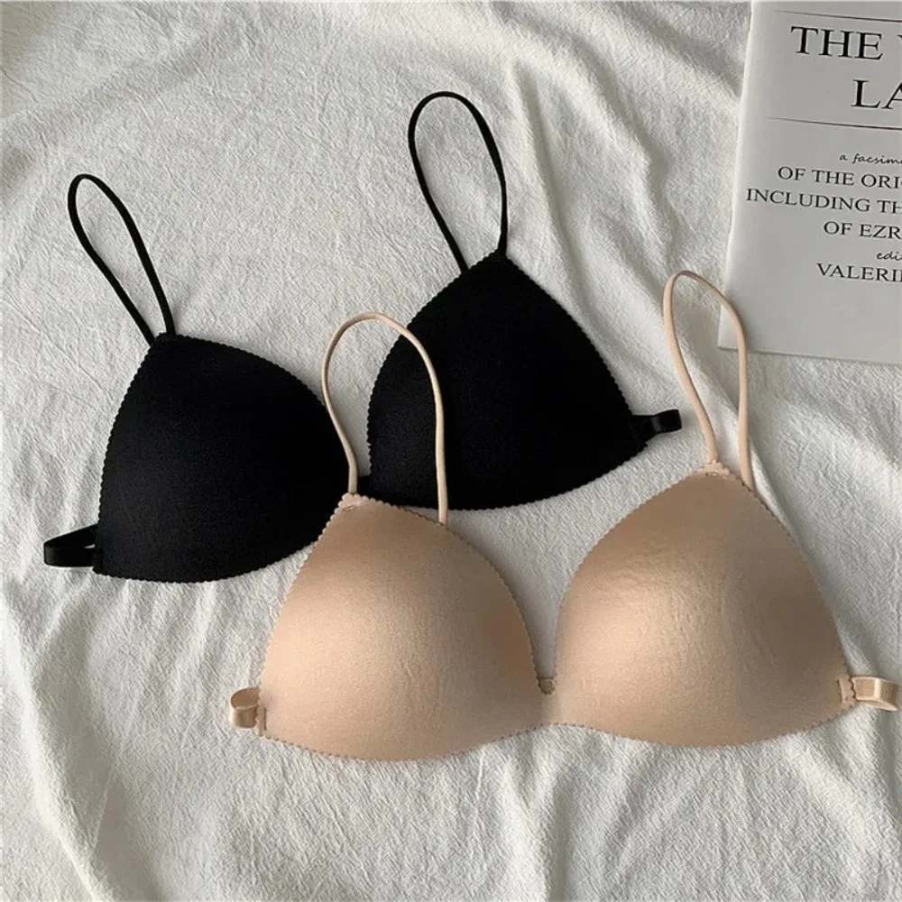 Women Bra Seamless Underwear Women Ultra-thin Underwear Thin Shoulder Strap Girls Backless Bra Push Up Bra One Piece Bra