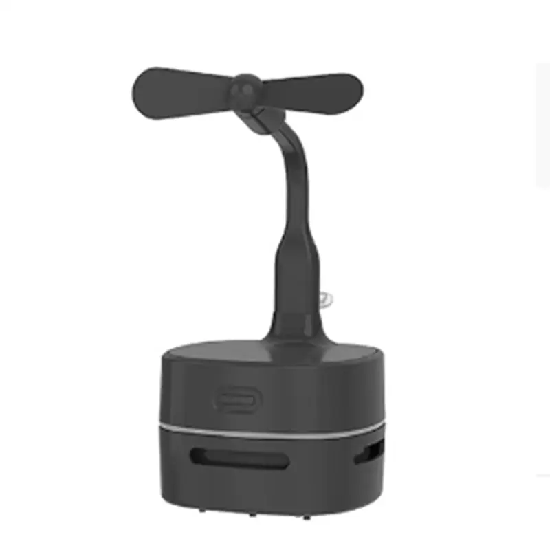

A76G-Home Portable Mini Fan Student Three-In-One Desk Lamp Desktop Vacuum Cleaner 8 X 6.5Cm (Black)