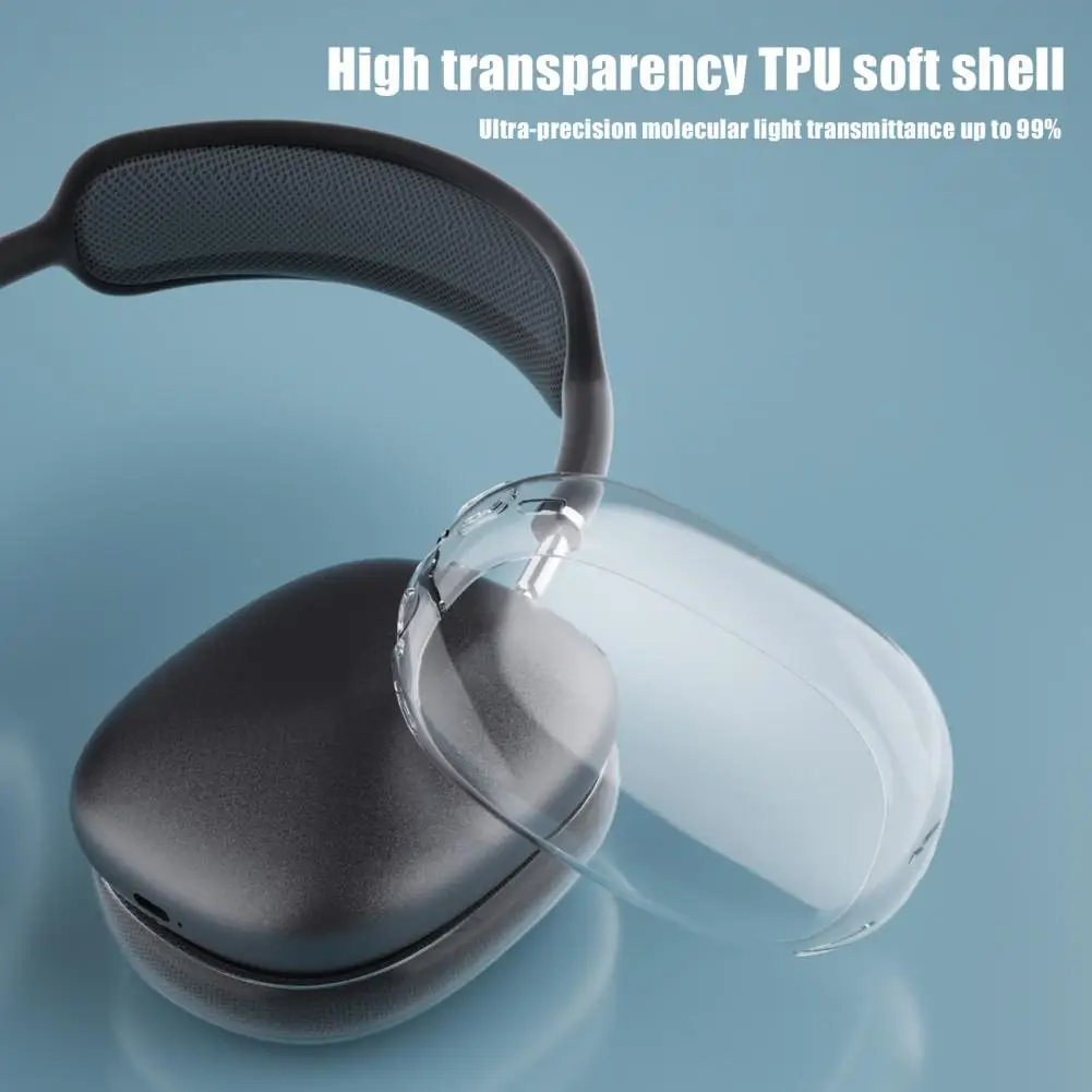 Earphones Protective Case Water resistant Headphone Case 360 Degree Transparent Protective Case for Max Anti yellowing