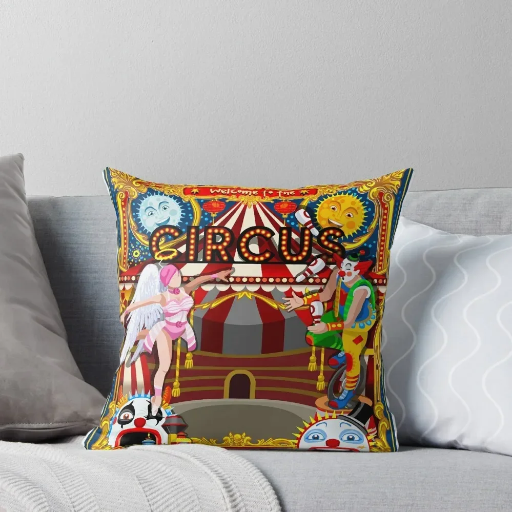 

Carnival Circus Amusement Family Theme Park Illustration Throw Pillow Christmas Covers For Cushions pillow