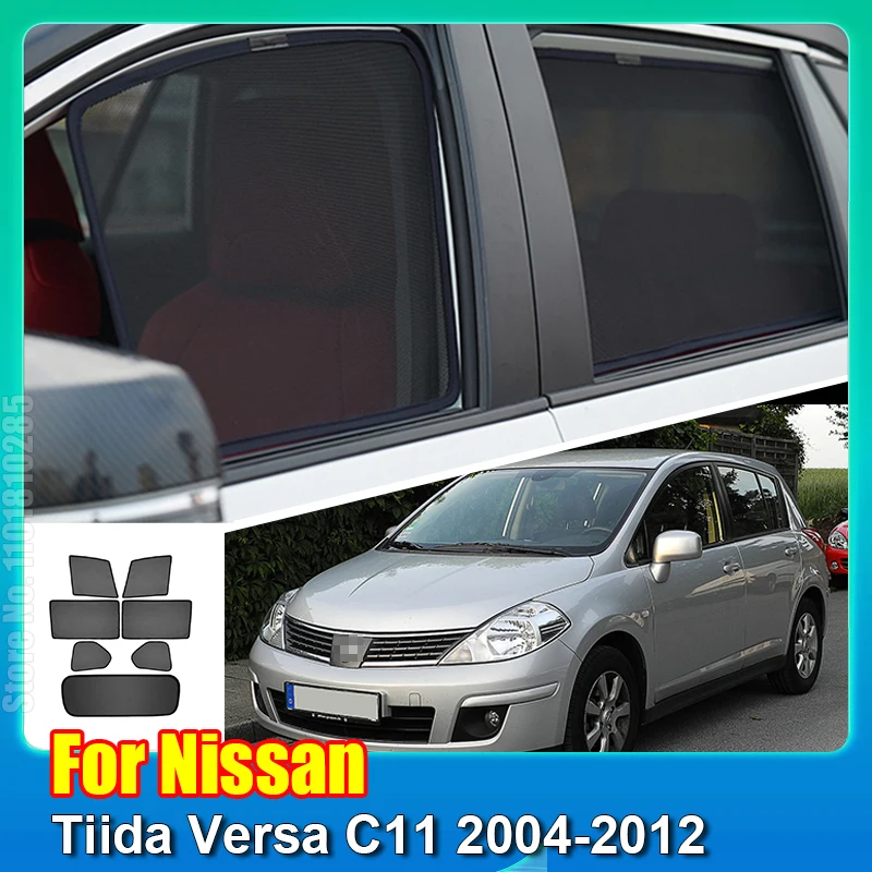 For Nissan Tiida Versa C11 Hatchback 2004-2012 Car Window SunShade Shield Windshield Rear Side Window Curtain Sun Shade Visor