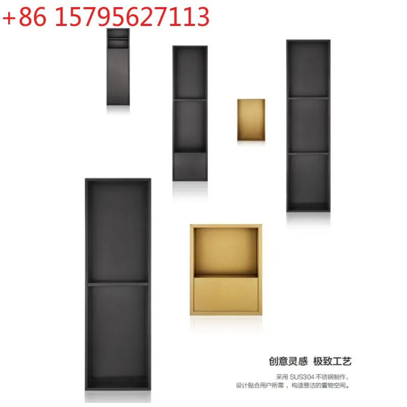 

1 м 1000 мм Современная Золотая, Черная Встроенная Настенная Ниша Для Хранения Роскошная Настенная Полка Для Ванной Комнаты Ниша Для Хранения SUS304 Нержавеющая Сталь