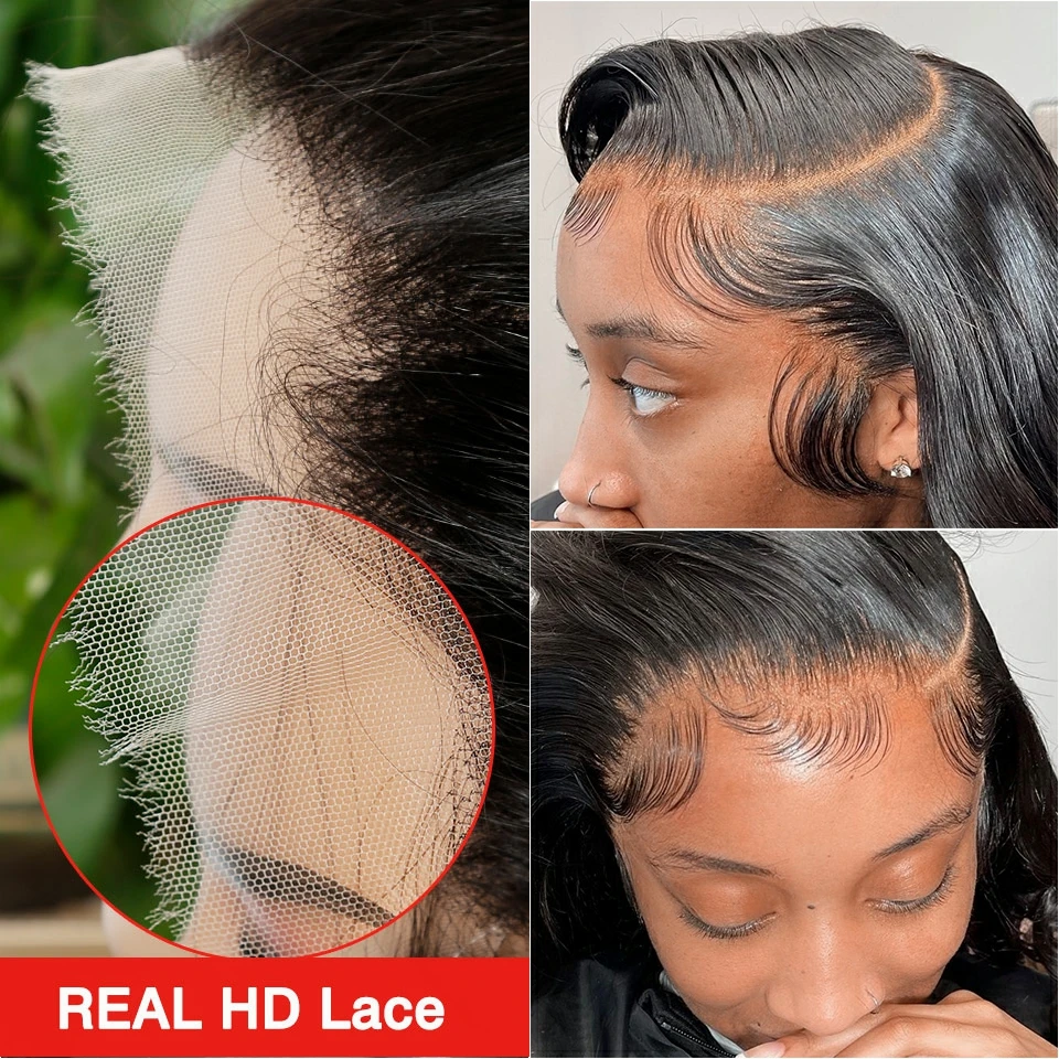 Real HD Lace Frontal Invisible HD Transparent Lace Melt Skins Body Wave 13x4 HD Lace Closure Only Human Hair Remy Pre Plucked