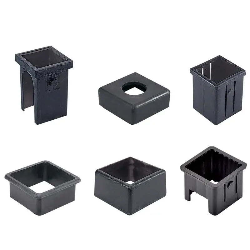 Tubing End Caps PP/PE Plugs Square End Caps Hollow Sliding Sleeve in Square Tube Black End Caps for Metal Tubing Hardware Plugs